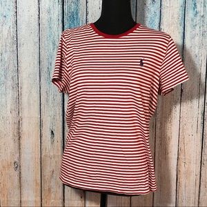 POLO Ralph Lauren red striped 100% cotton tee